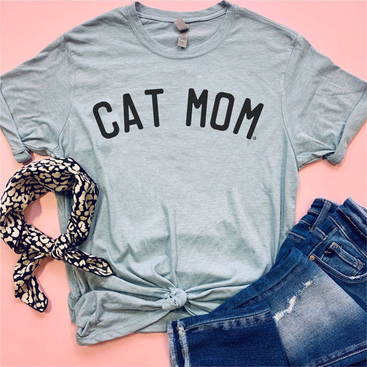 Cat Mom Arched Tee Top Shirt