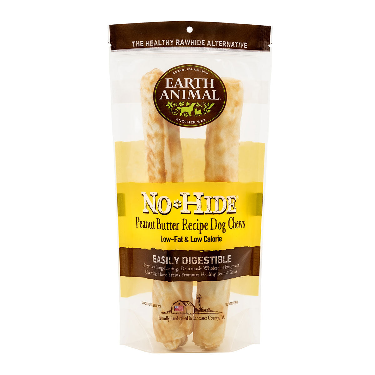 Peanut Butter Long Lasting Non Rawhide Dog Chews Earth Animal No