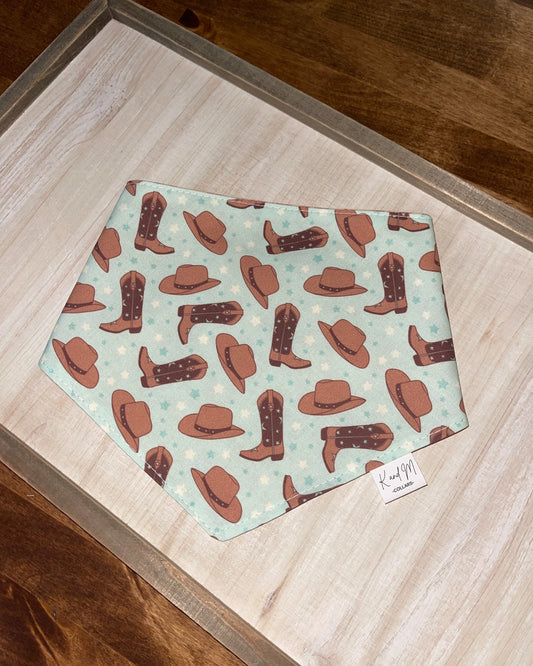 Cowboy Boots & Hats Reversible Dog Bandana