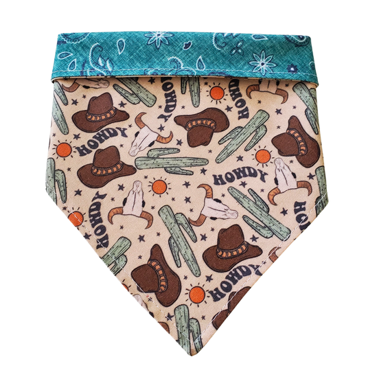 Howdy - Reversible Dog Collar Bandana