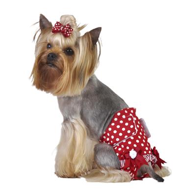 Red Polka Dog Diapers