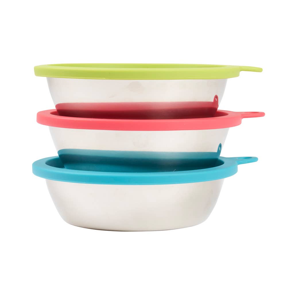 Messy Mutts Bowl & Lids (3 Colors) Medium 6pc Box Set