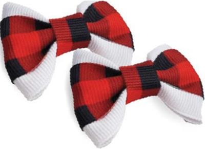 Red Buffalo Plaid Hair Bows-2