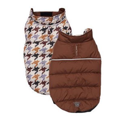 Houndstooth Reversible Vest in Brown