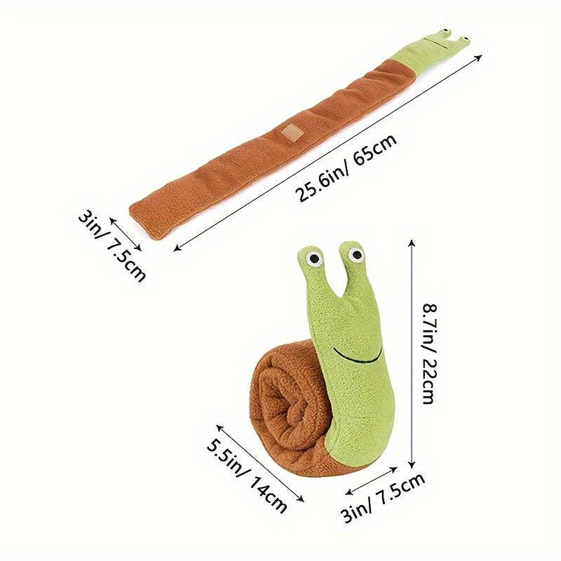 Interactive Snail Dog Toy - Plush Puzzle Treat Dispenser and Slow Feeder for Snuffle and Play