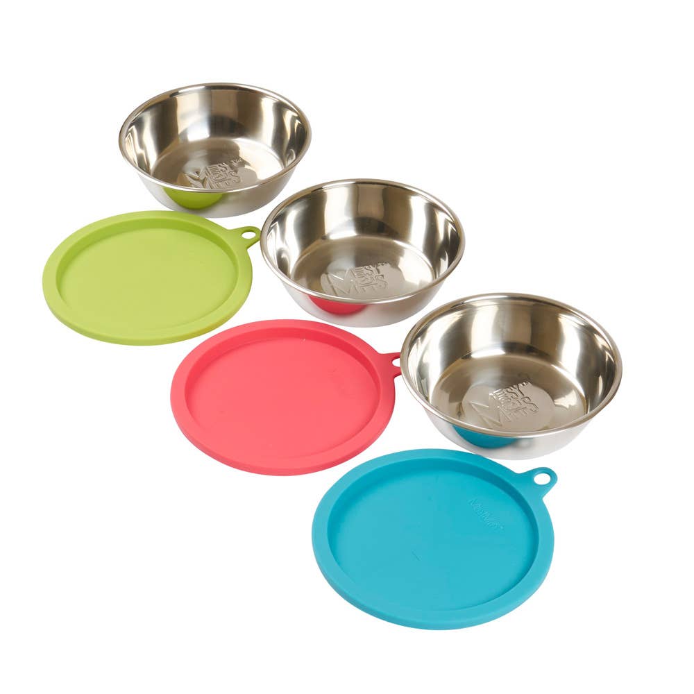 Messy Mutts Bowl & Lids (3 Colors) Medium 6pc Box Set