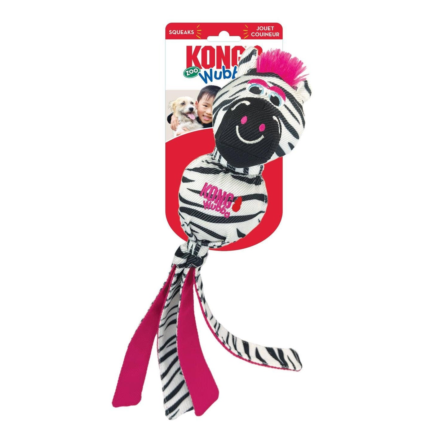 KONG® Wubba Zoo Zebra Dog Tug Toy Large