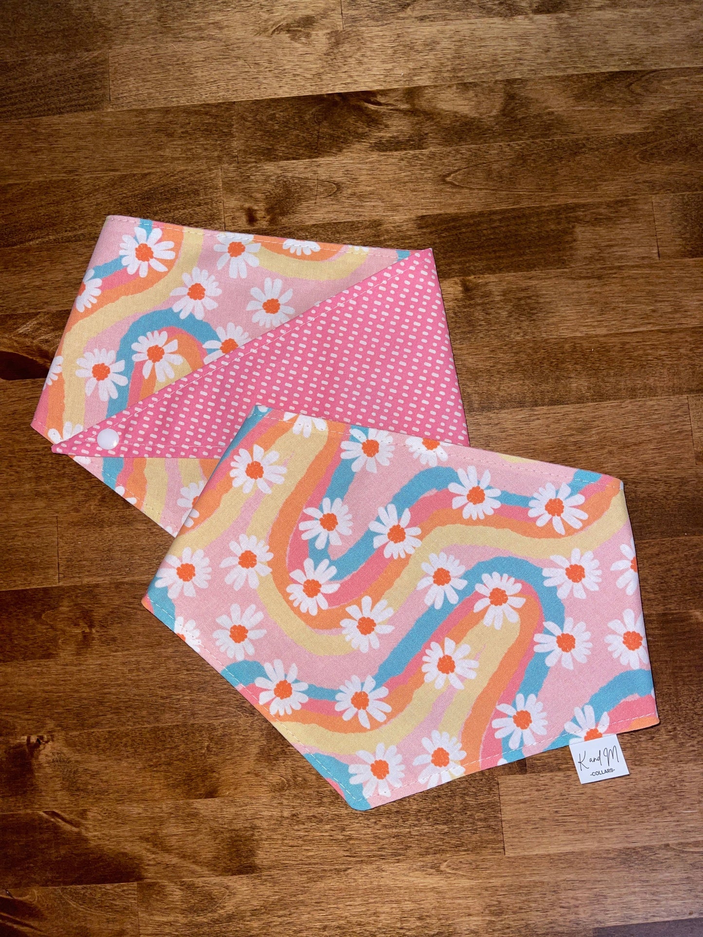 Groovy Daisies Reversible Dog Bandana