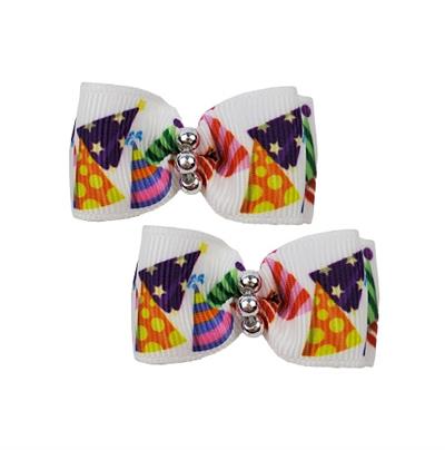 Party Hats Hair Bows-2 pack