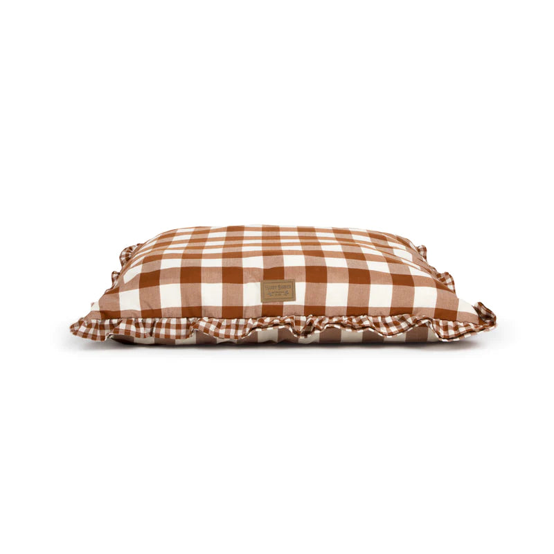 Vintage Brown Gingham Envelope Dog Bed