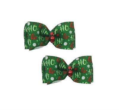 Ho Ho Ho Hair Bows-2 packs