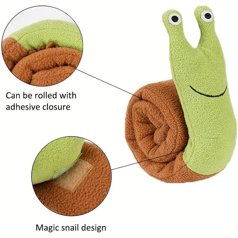 Interactive Snail Dog Toy - Plush Puzzle Treat Dispenser and Slow Feeder for Snuffle and Play