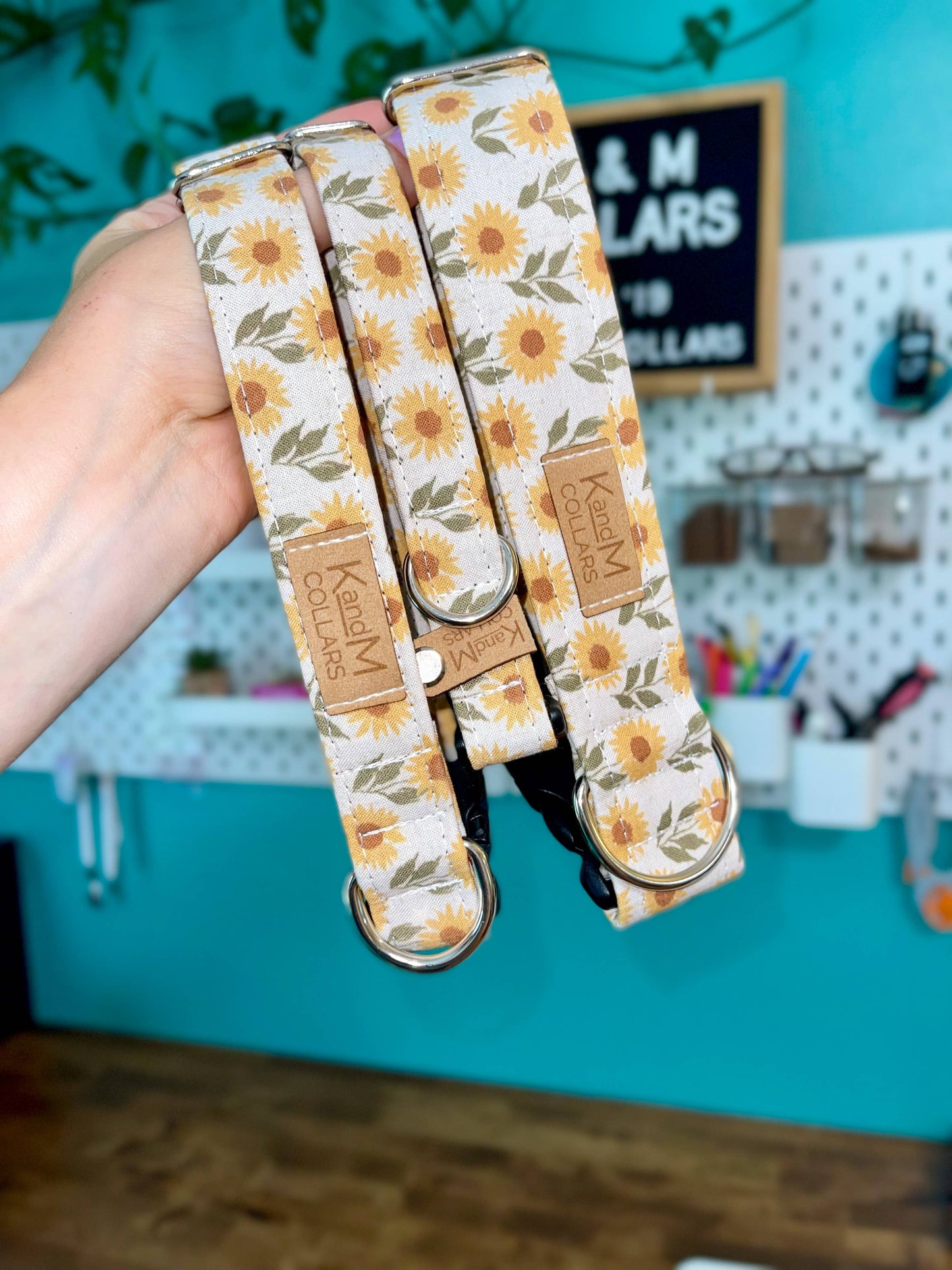 Sunflower Fields Dog Collar