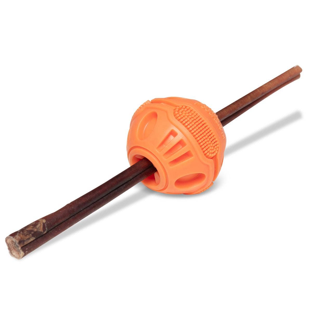 Totally Pooched Stuff'n Brush Ball, 3", Orange