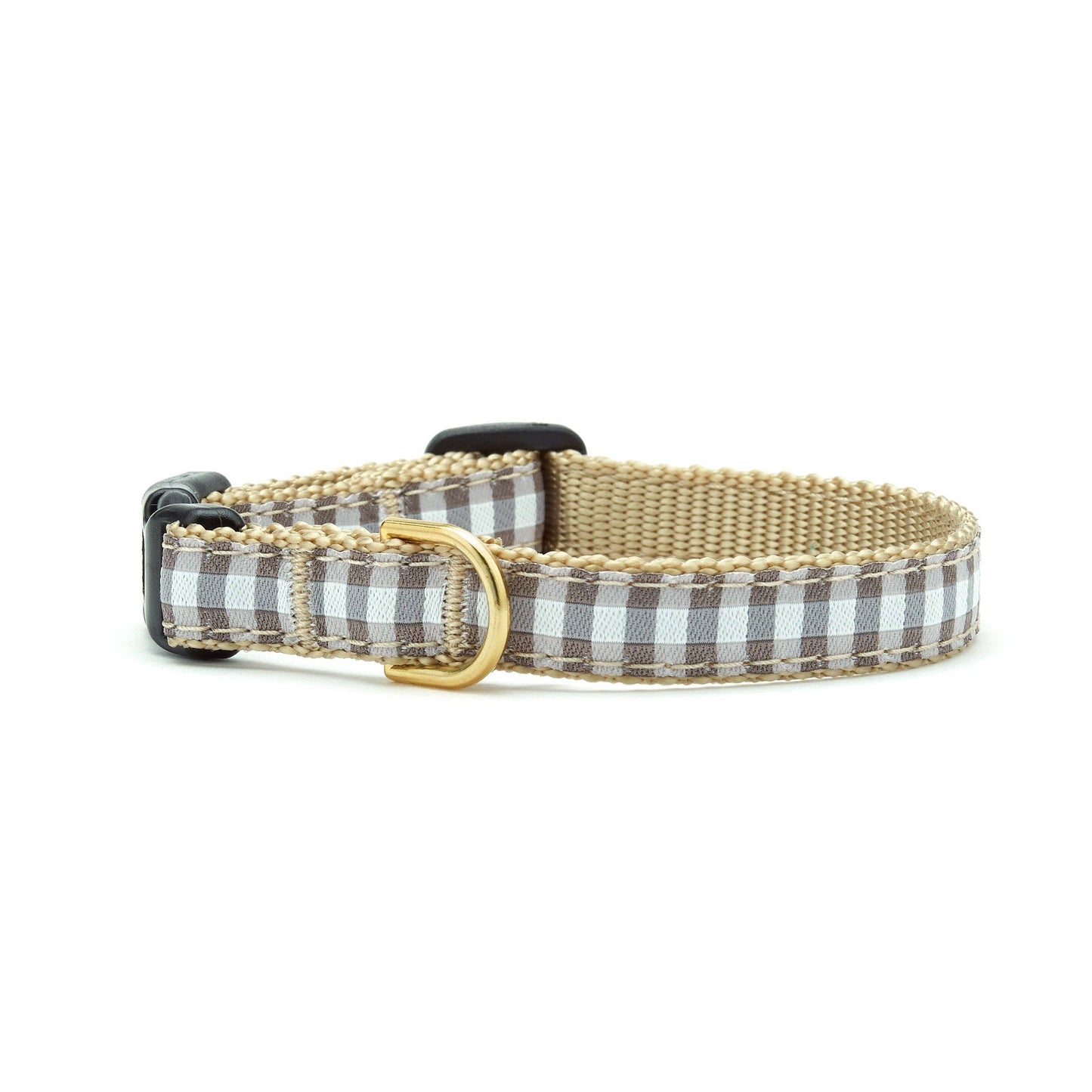 Gray Buffalo Check Fall Small Breed Dog Collar