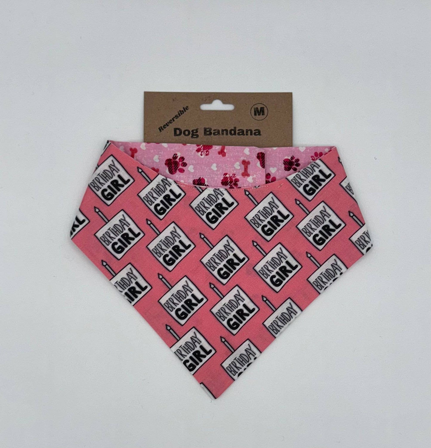 Birthday Girl Black Ink Reversible Bandana