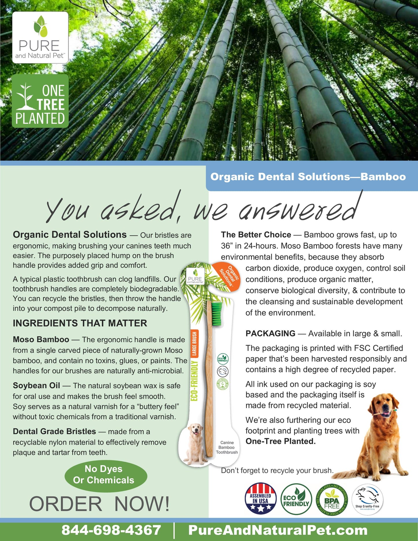 Organic Dental Solutions Bamboo Brush - Large