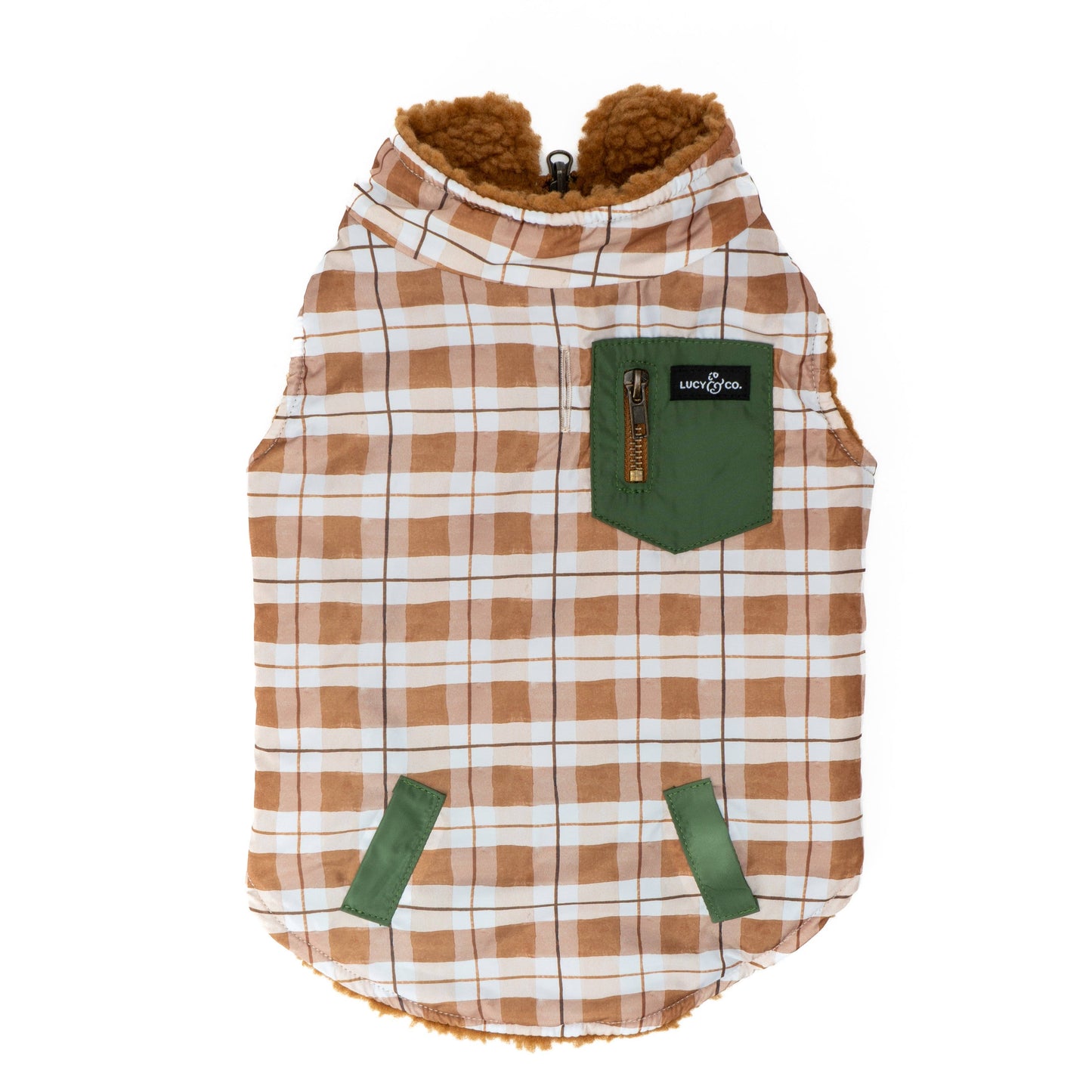 The Plaid Hike Reversible Teddy Vest