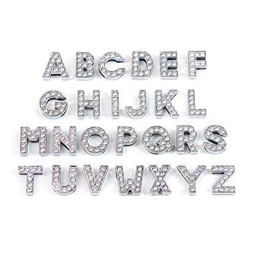 Letter U Clear Bling Sliding Charms - 10mm