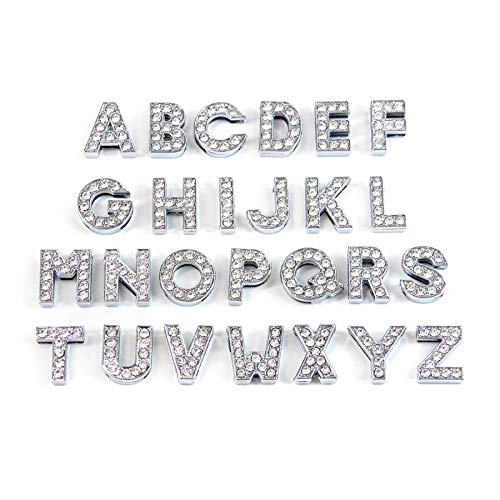 Letter F Clear Bling Sliding Charms - 10mm