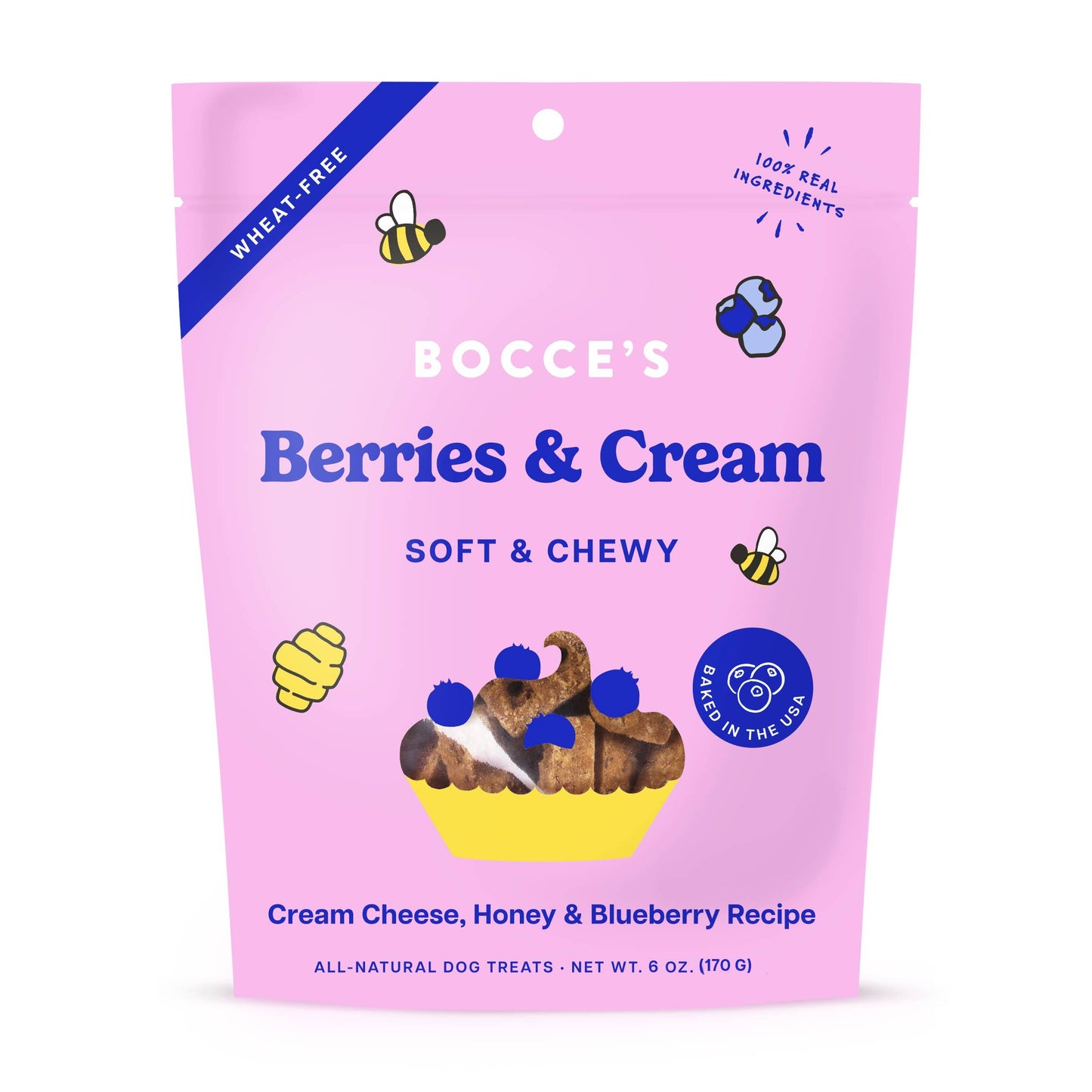 Bocce's Bakery Berries & Cream Soft & Chewy Dog Treats 6oz