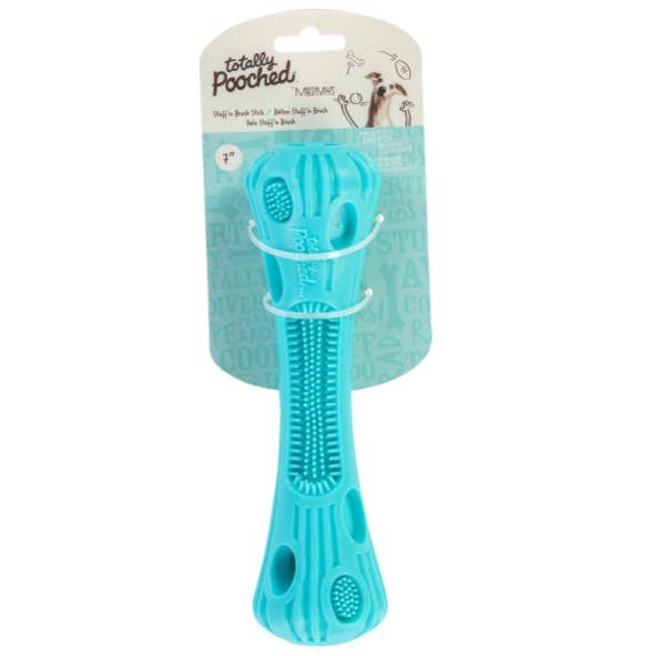 Totally Pooched Stuff'n Brush Stick, 9", Teal