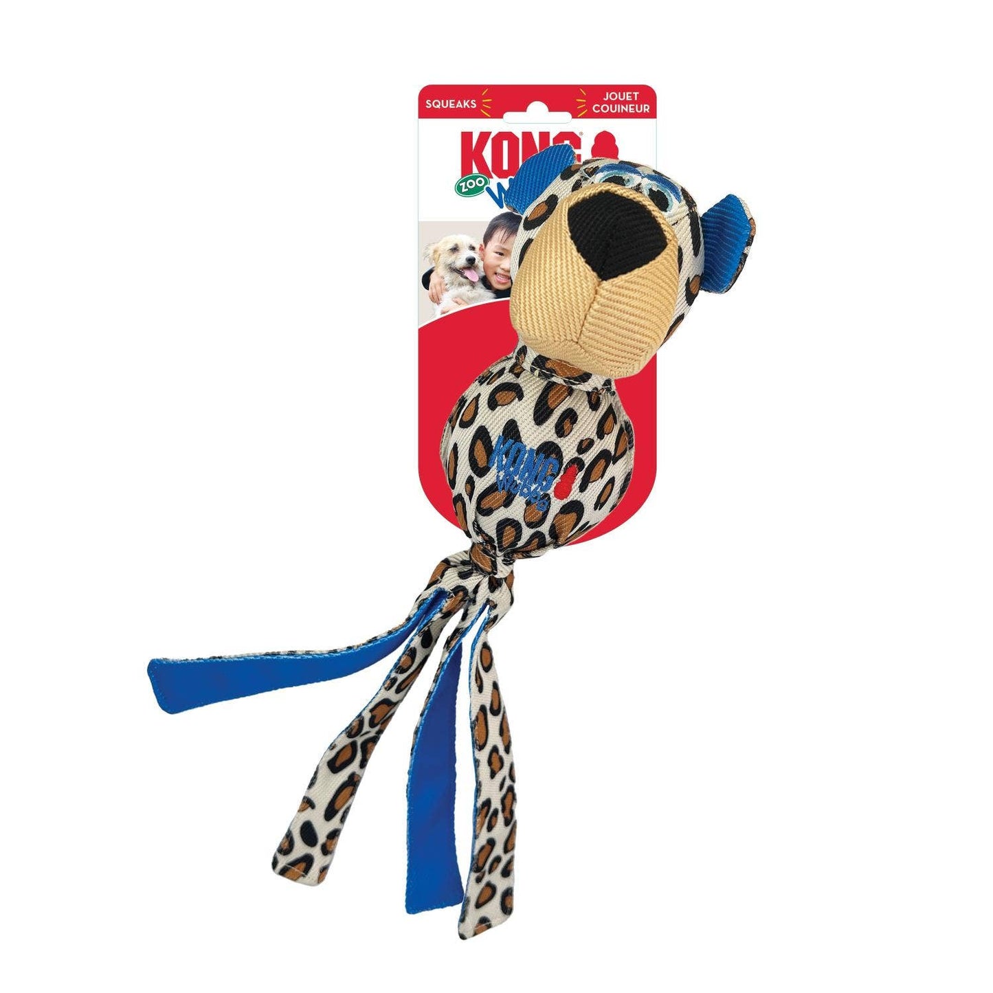 KONG® Wubba Zoo Cheetah Dog Tug Toy Large