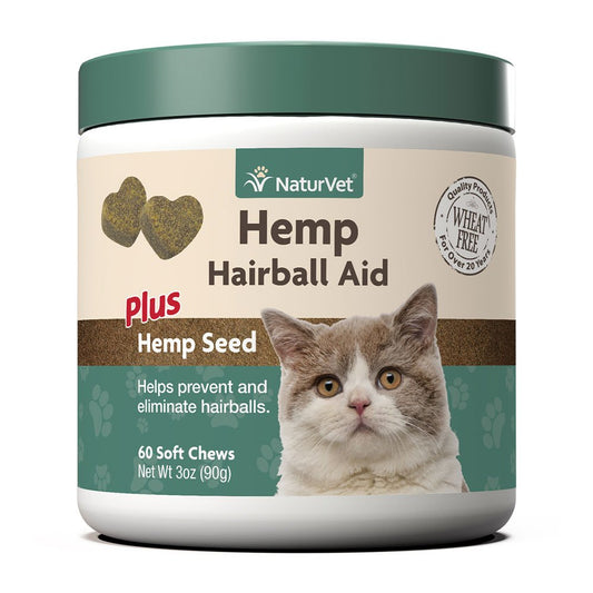 Naturvet® Wheat Free Hemp Hairball Aid Plus Hemp Seed Cats Soft Chew 60 Count