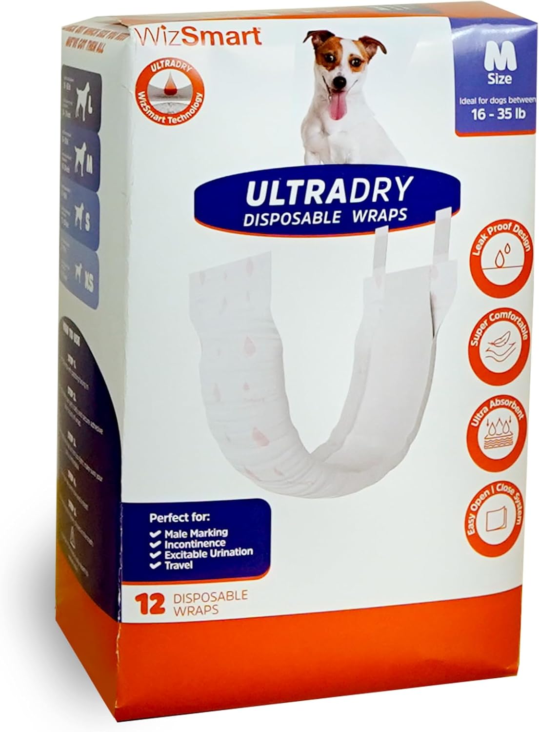 Ultra Dry Disposable Wraps for Male Dogs