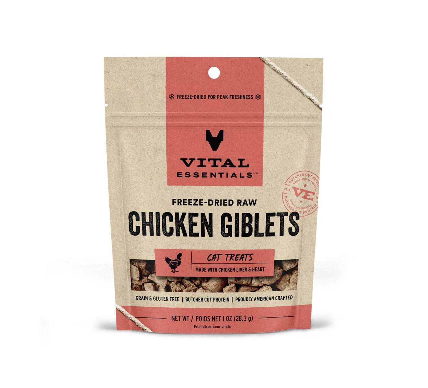 Vital Essentials Chicken Giblets FD Cat Treats 1 oz