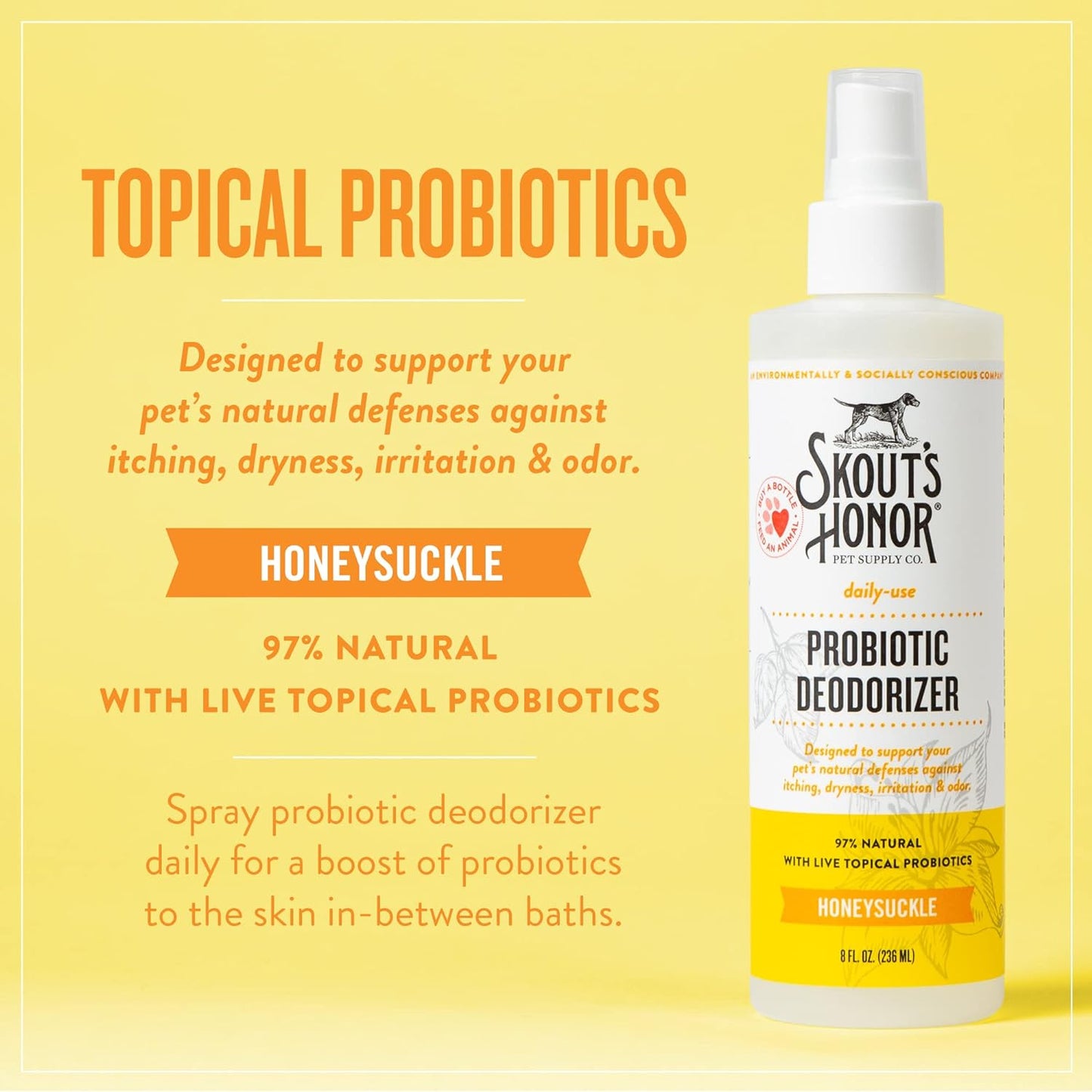 Skout's Honor Probiotic Deodorizer -Honeysuckle 8oz