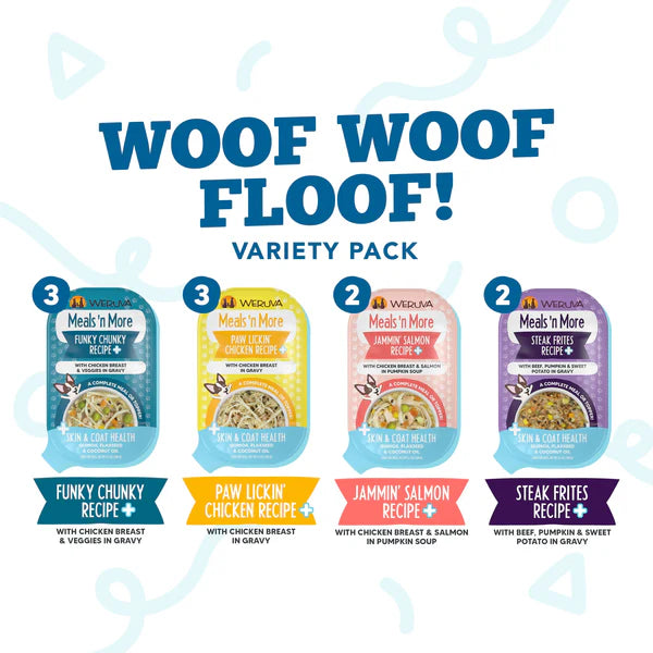 Weruva Meals 'n More - Woof Woof Floof! Skin & Coat Variety 10 Pack (3.5oz)