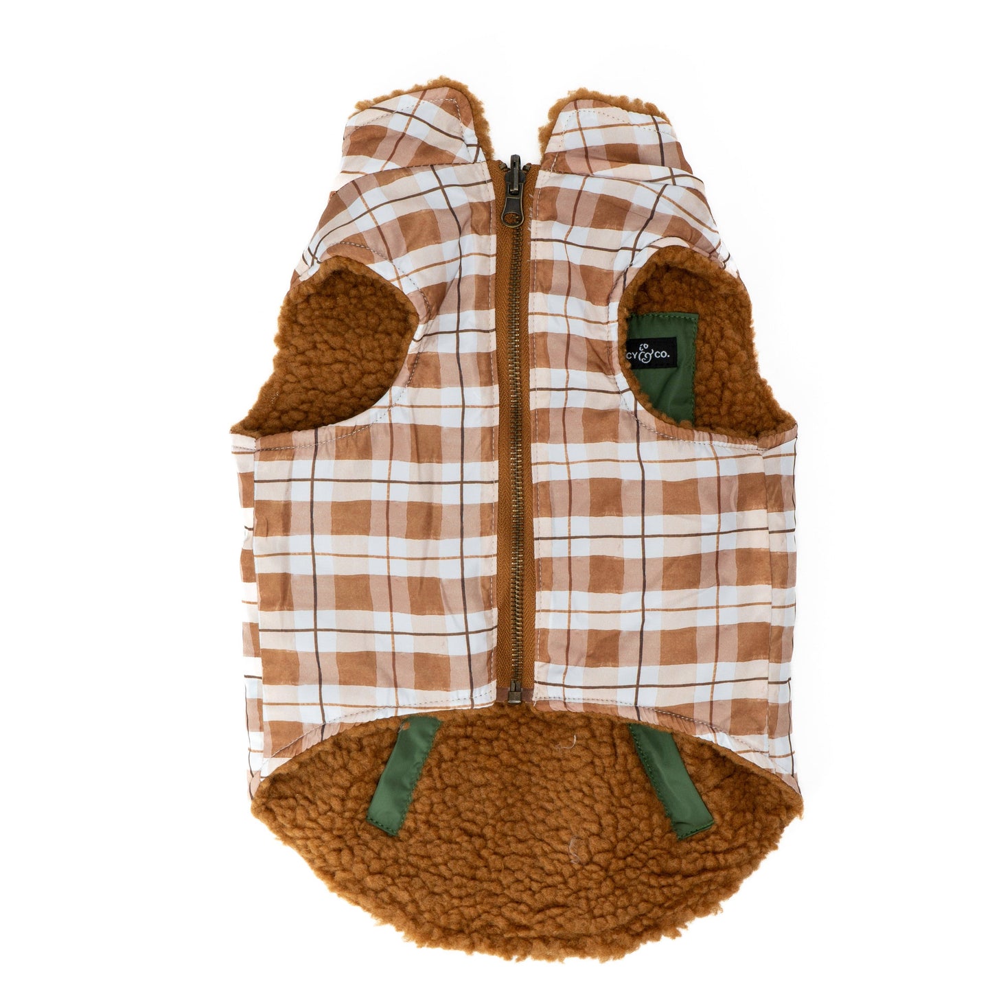 The Plaid Hike Reversible Teddy Vest