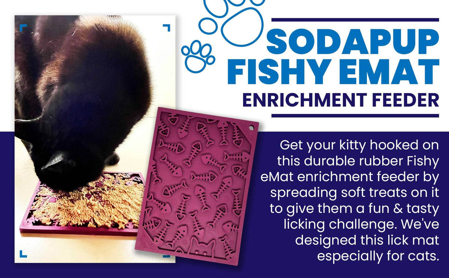 Fishy Design eMat Enrichment Lick Mat - small: Fishy emat - plum