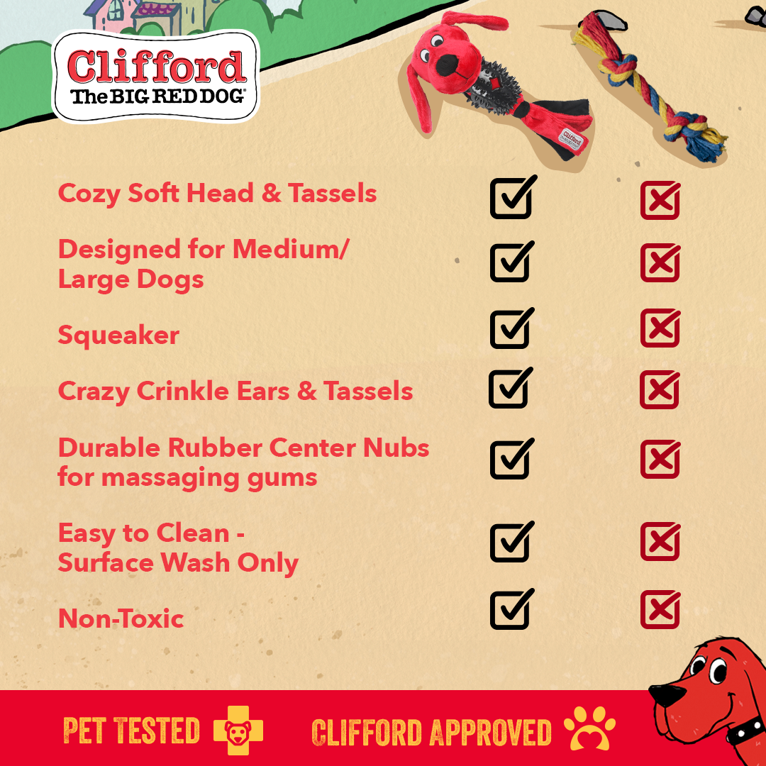 Clifford® Busy Body Ruff n' Tough 13.25", M/L Dog Toy