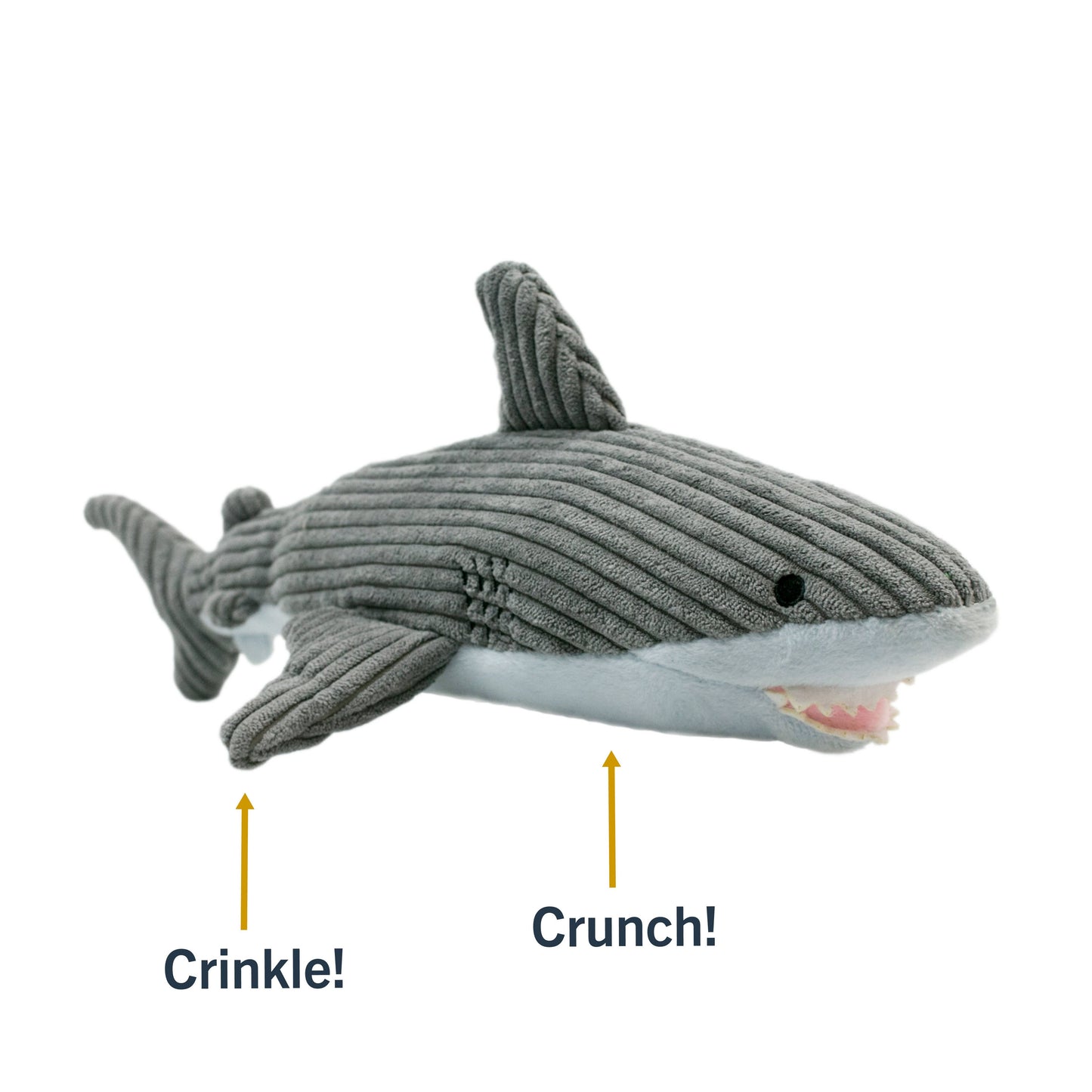 Tall Tails Crunch Plush Shark Dog Toy - 14"