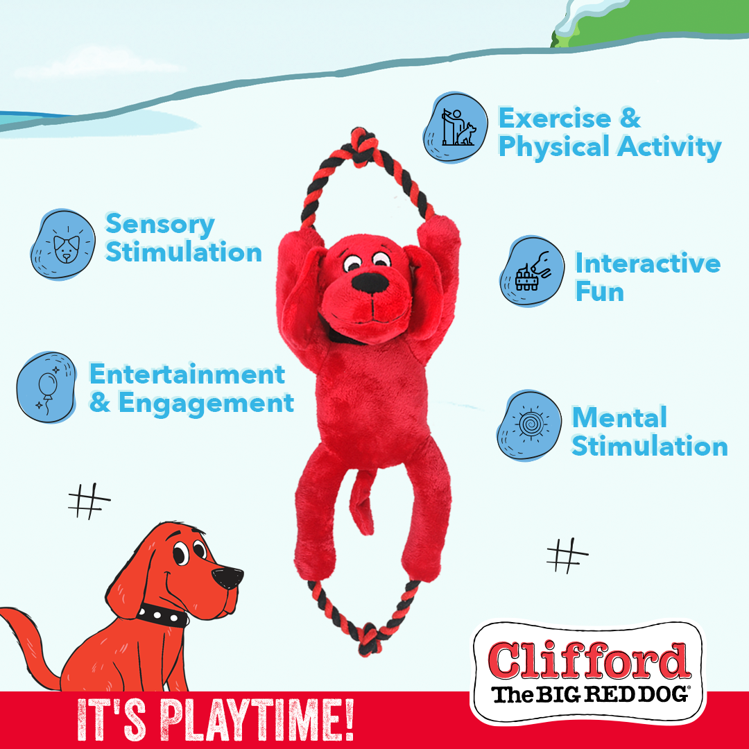 Clifford® Busy Body Rope 16", M/L Plush Dog Toy