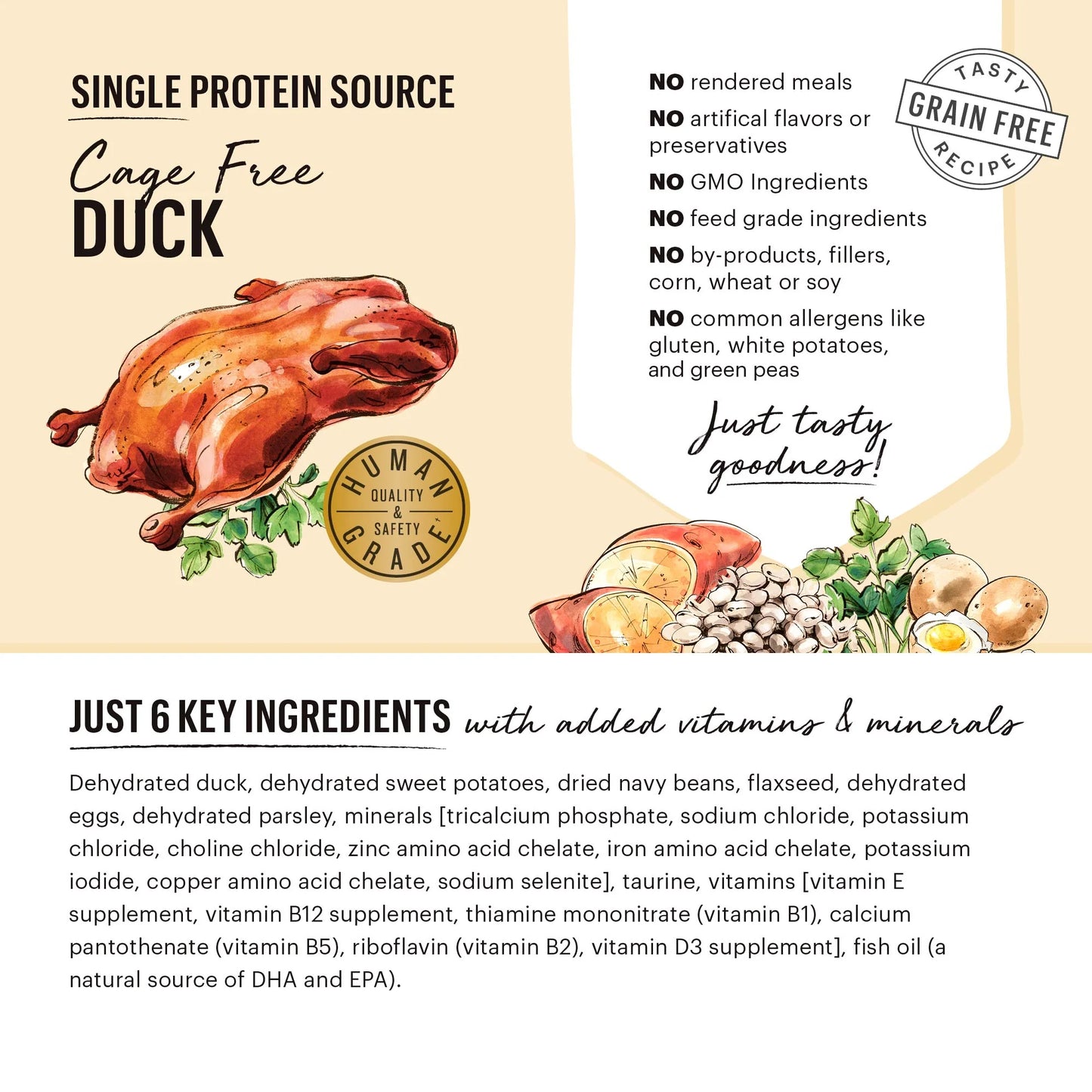 Dehydrated Grain Free Limited Ingredient Duck Recipe