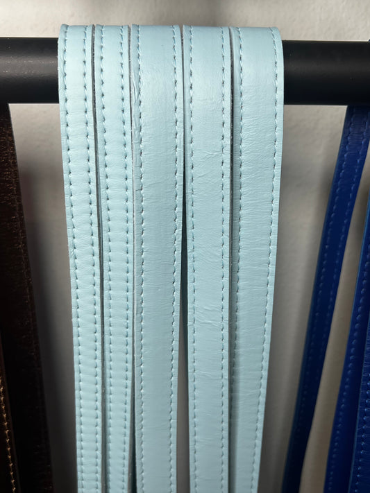Baby Blue Leather Leash
