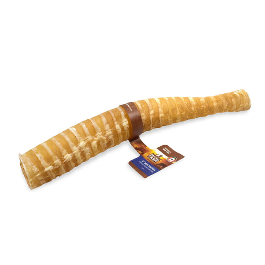 Natural Farm 12-inch Beef Trachea – Premium, all-natural beef trachea dog chew. Long-lasting, high-protein treat that promotes dental health by reducing tartar and plaque. Ideal for medium to large dogs, especially tough chewers. Easily digestible and free from artificial additives or preservatives. A healthy, flavorful chew for dogs of all sizes.