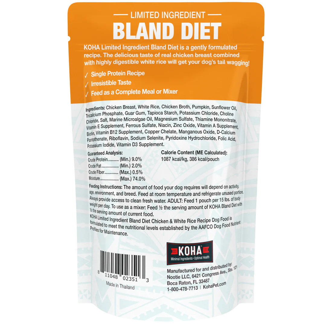 Koha Bland Diet - Chicken & Rice -12.5oz