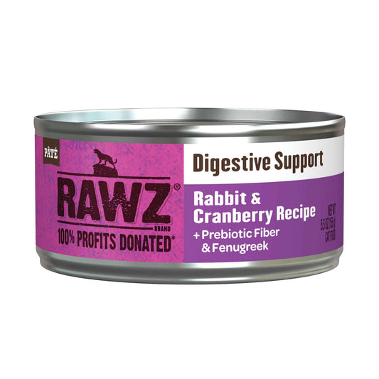 Rawz Digestive Support Rabbit & Cranberry Cat Pate -5.5oz