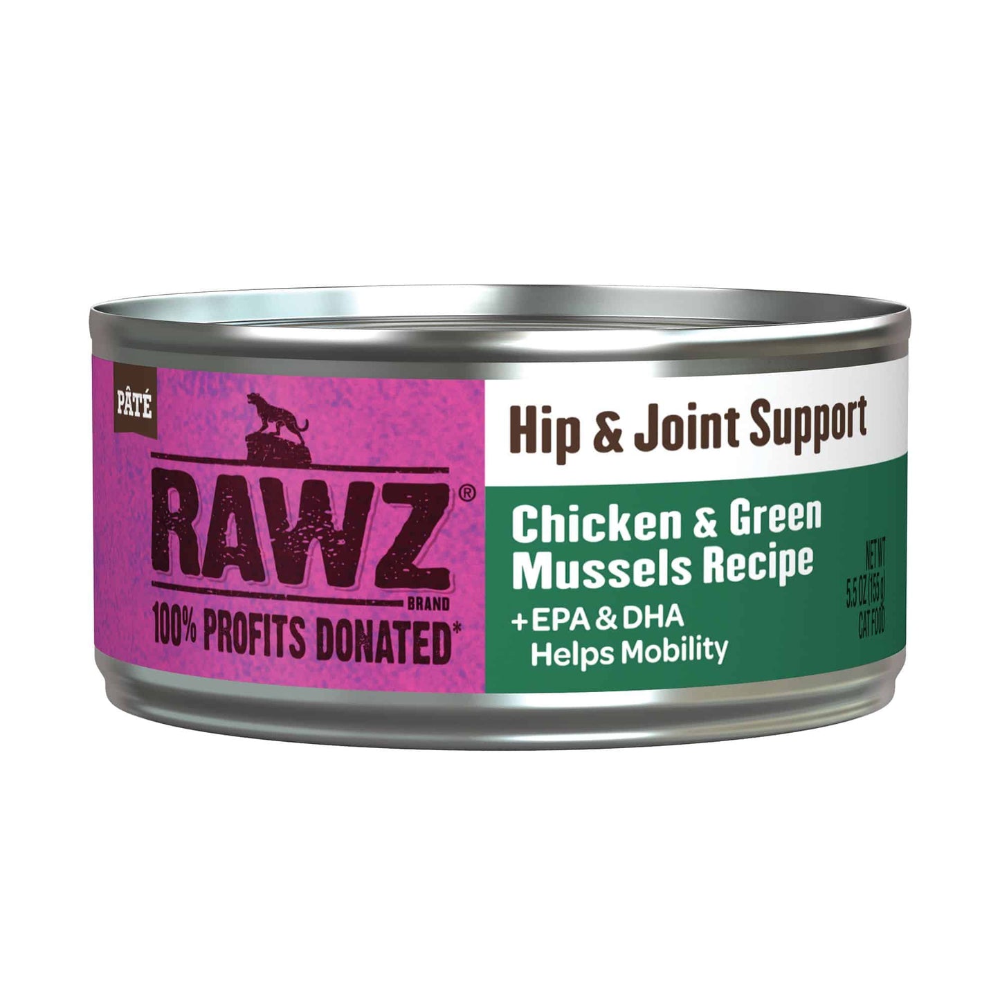 Rawz Hip & Joint Support Chicken & Green Mussels Cat Pate -5.5oz