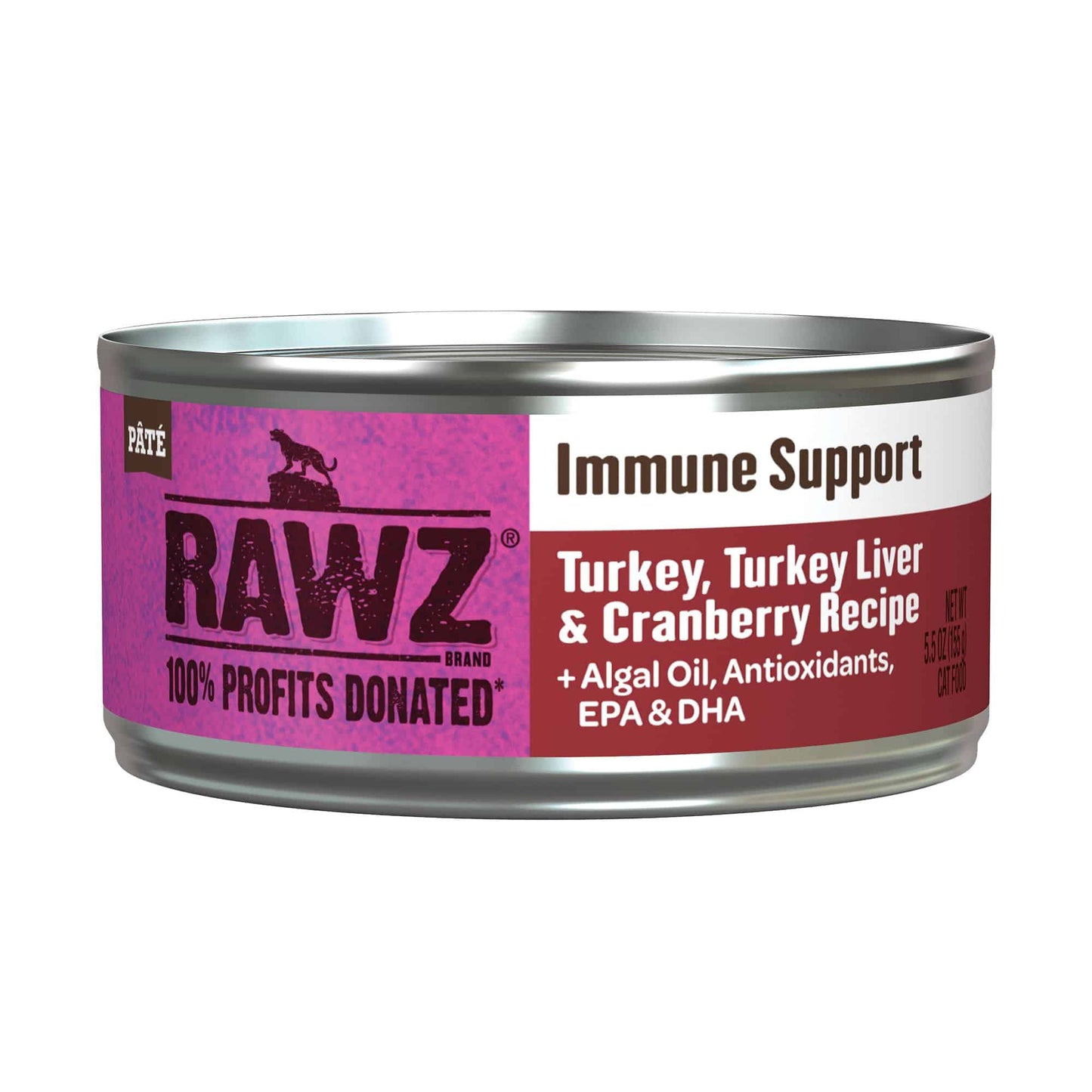 Rawz Immune Support Turkey, Turkey Liver & Cranberry Cat Pate-5.5oz