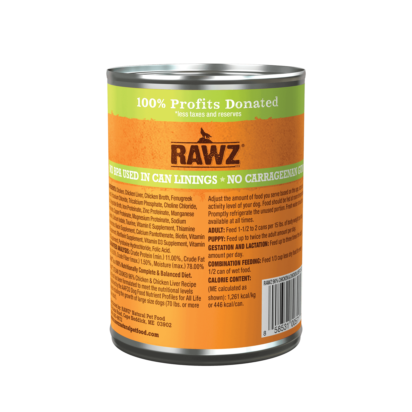 Rawz Chicken & Chicken Liver Pate Dog Can -12.5oz