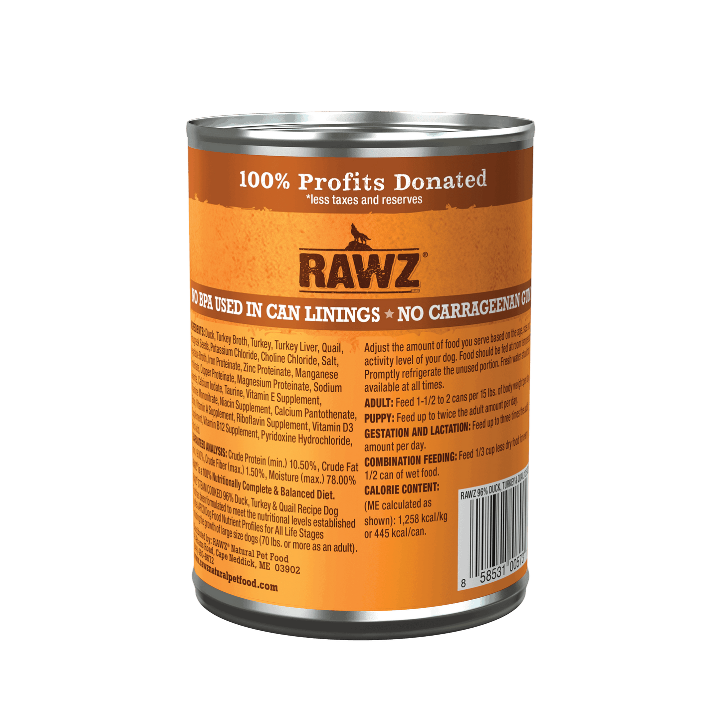 Rawz Duck & Turkey Pate Dog Cans -12.5oz