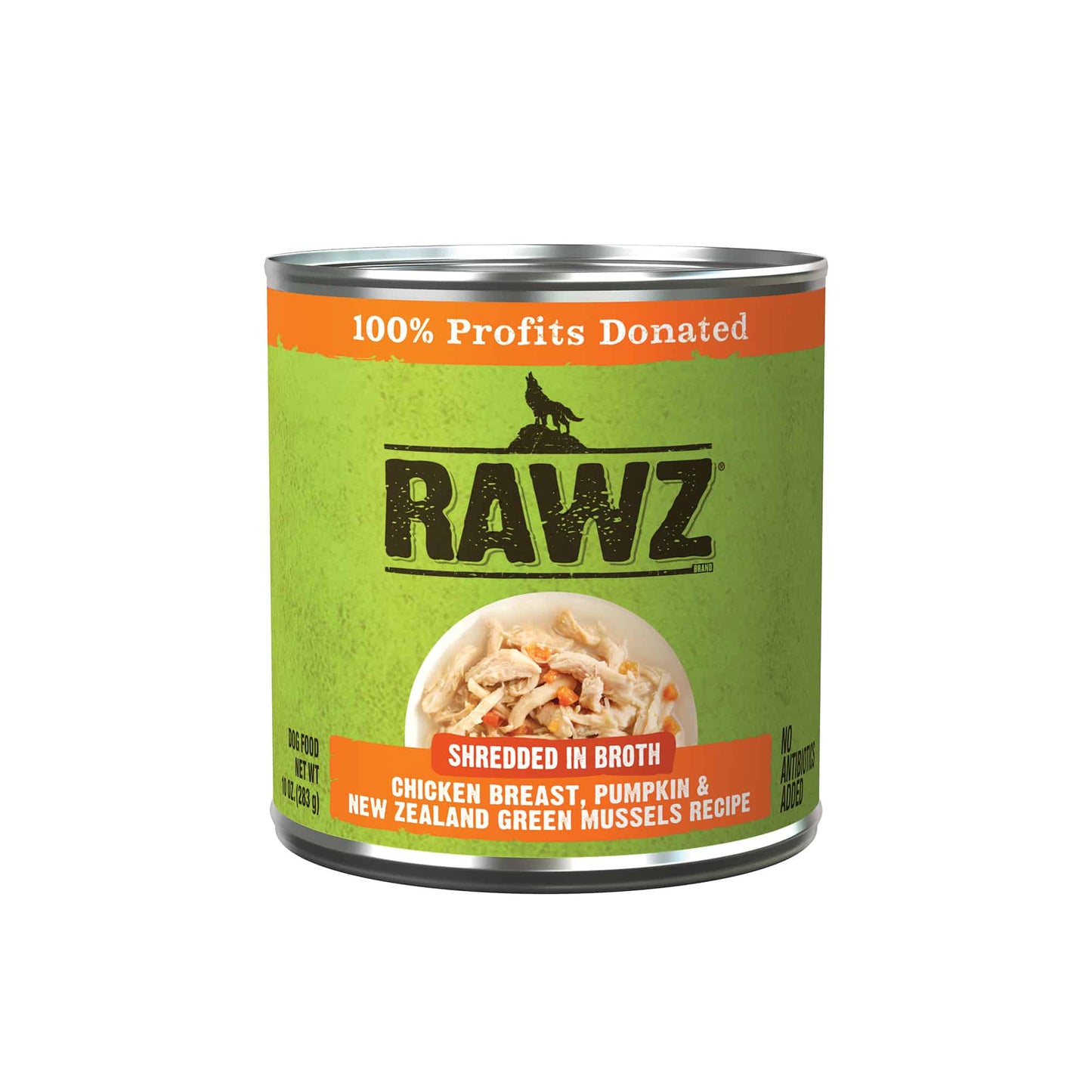 Rawz Shredded Chicken, Pumpkin & New Zealand Green Mussels for dogs