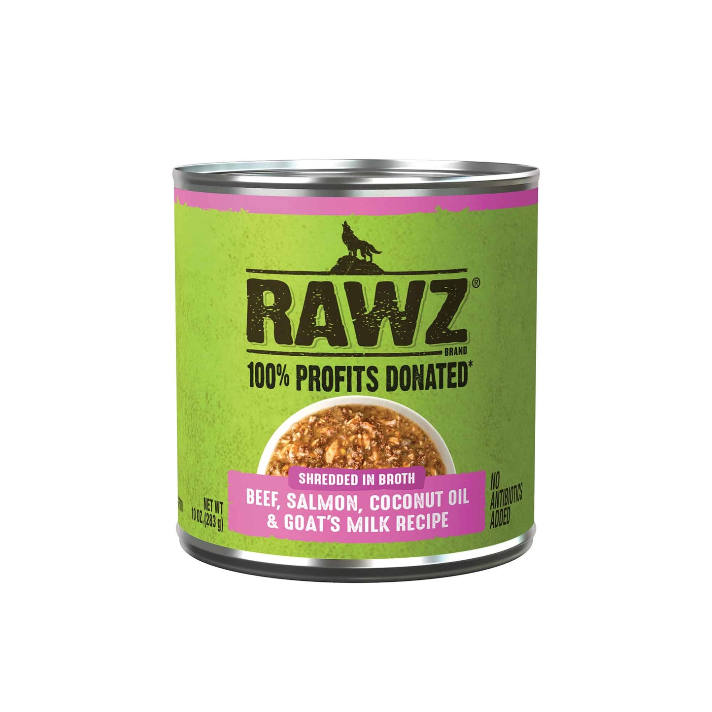 Rawz Shredded Beef, Salmon & Coconut Oil Dog Cans-10oz