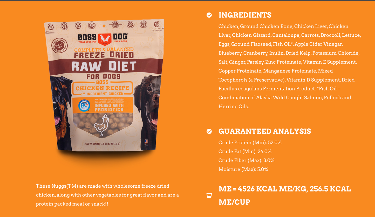 Boss Dog Freeze Dried Chicken -12oz