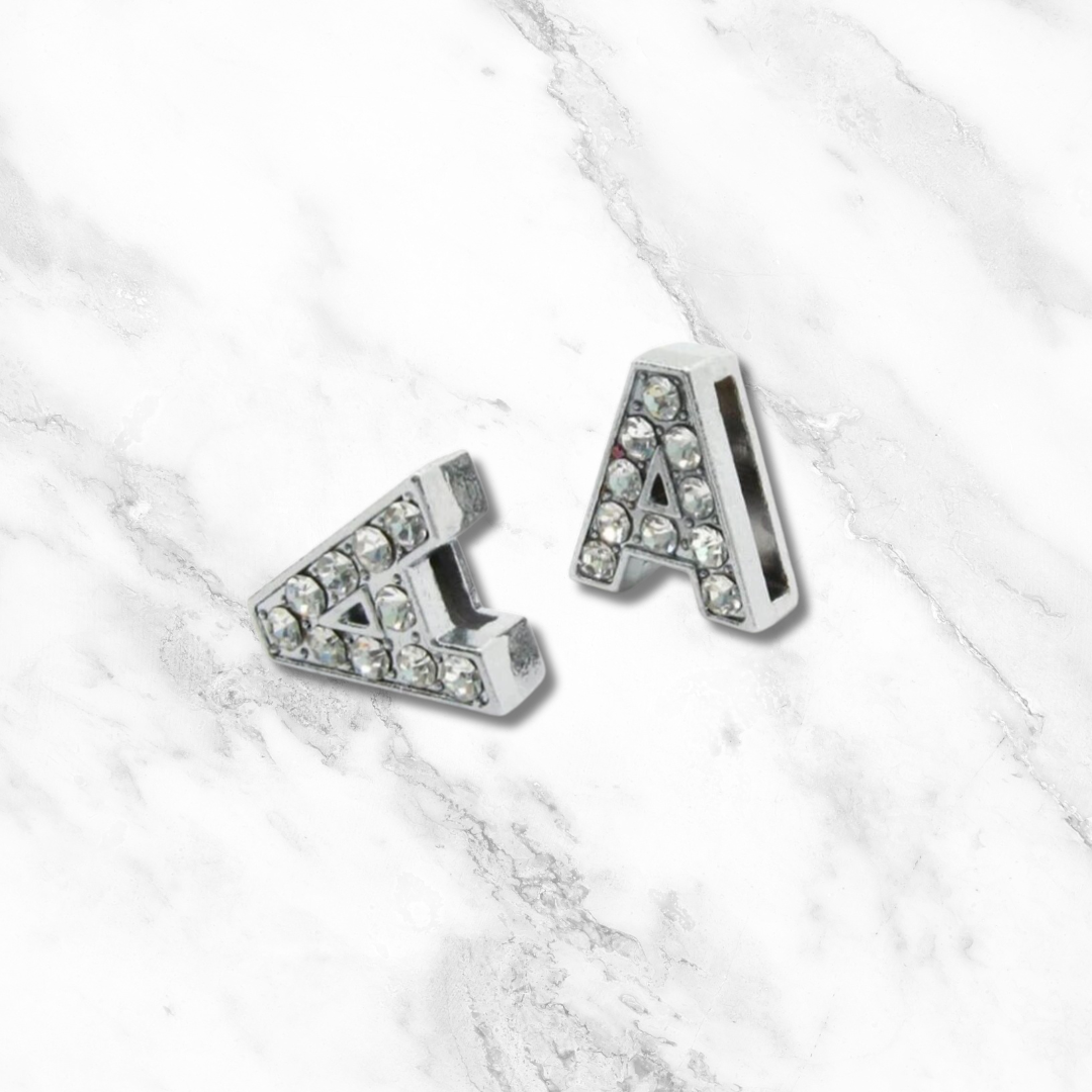 Letter A- Clear Bling Sliding Charms - 10mm